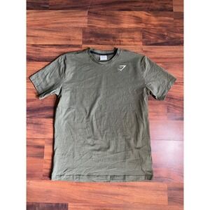 Gymshark Training T Shirt Mens Small Olive Green Short Sleeve Activewear Top